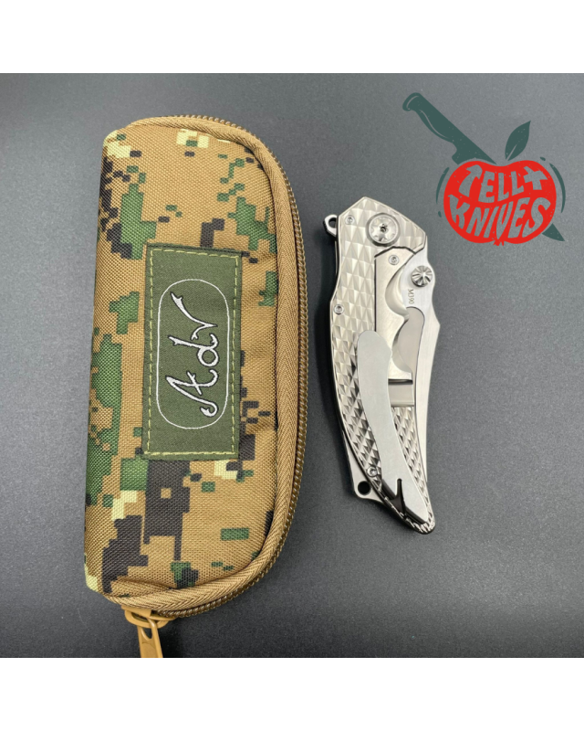 ADV Tactical Brawler M390 steel satin finish blade 3D diamond milling titanium handle flipper