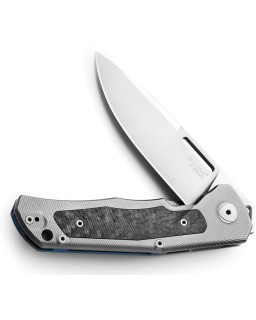 LionSteel Q4TTRO Folding Knife  CPM-MagnaCut Steel Braun Micarta Titanium Handle
