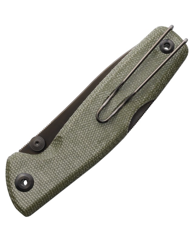 Real Steel Yak Folding Knife  14C28N Steel Green Micarta Handle