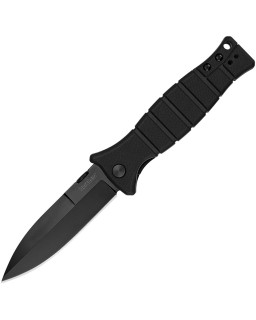 Kershaw XCOM military folding knife 8Cr13MoV stainless steel black finish blade black nylon handle swiss legal blade