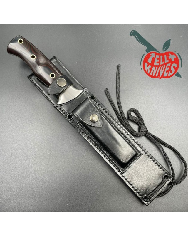 AL MAR KNIVES AMK SERE 3007 Large Fighting Knife full tang AUS-6A steel micarta handle black leather sheath Special Forc