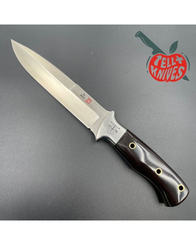 AL MAR KNIVES AMK SERE 3007 Large Fighting Knife full tang AUS-6A steel micarta handle black leather sheath Special Forc