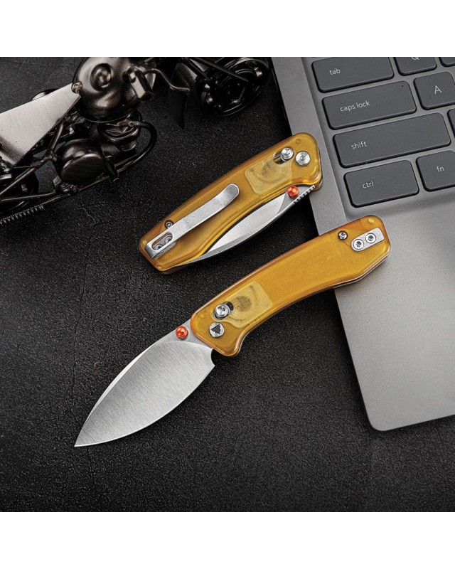 Trivisa Koala folding knife N690 stainless steel blade satin finish Crossbar Lock Ultem handle
