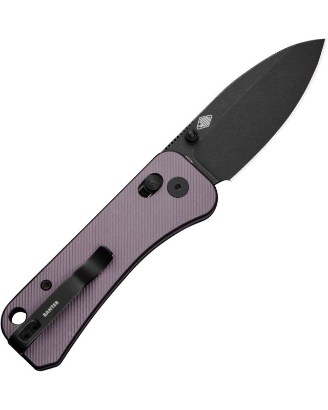 WE Knife Co Banter 2 Crossbar Lock S35VN steel blackwash finish blade Purple Aluminium handle
