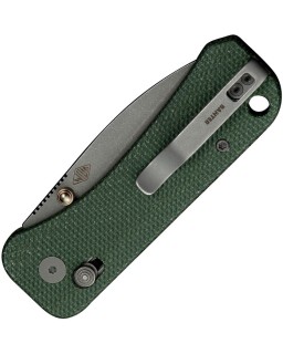 WE Knife Co Banter 2 Crossbar Lock S35VN steel stonewash finish blade green micarta handle
