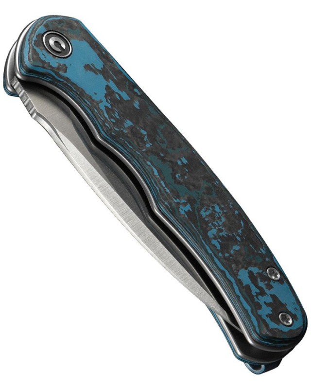 Mini Praxis Linerlock S35VN steel satin finish blade Artic Storm Carbon Fiber handle flipper