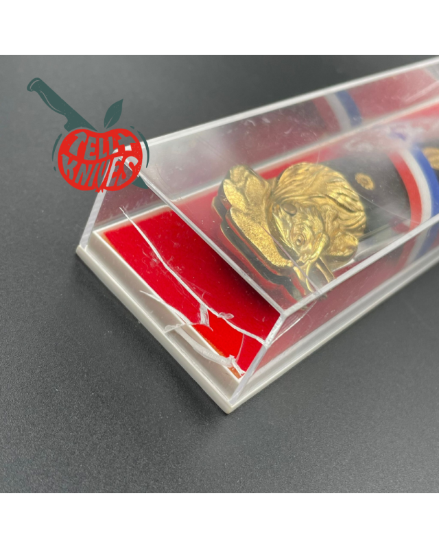 Jacques MONGIN Bicentenaire Révolution Française couteau pliant lame acier inox finition miroir mitres plaqué or manc