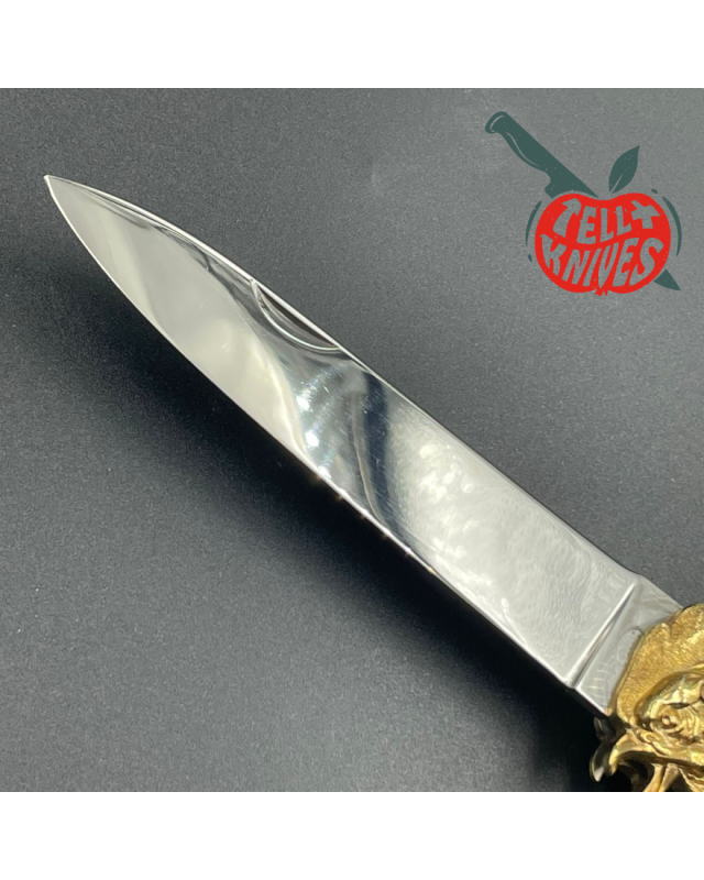 Jacques MONGIN Bicentenaire Révolution Française couteau pliant lame acier inox finition miroir mitres plaqué or manc