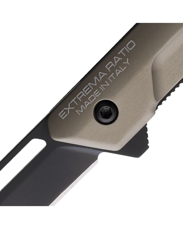Extrema Ratio Ferrum T N690 steel black MIL-C-13924 burnished blade mud aluminium handle flipper Linerlock