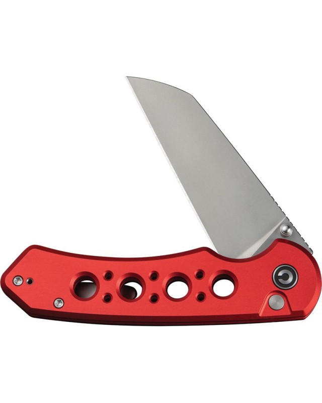 Civivi Pragma Prime folding knife 14C28N steel stonewash finish blade Button Lock Red Aluminium Handle Flipper