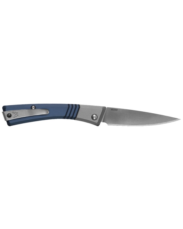 Benchmade Successor 315 M390 steel satin blade finish gray blue Aluminium handle