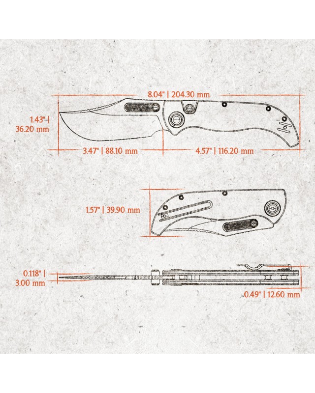 Vosteed Naga S35VN steel stonewash finish button lock Ocean micarta handle bowie blade