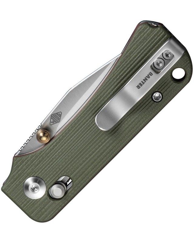 Civivi Baby Banter 2 folding knife 14C28N steel satin finish blade milled green G10 handle Crossbar lock