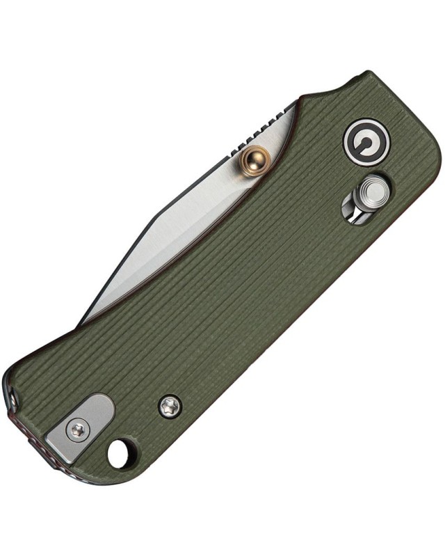 Civivi Baby Banter 2 folding knife 14C28N steel satin finish blade milled green G10 handle Crossbar lock