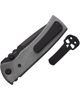 Chaves Knives Redencion Street Linerlock Elmax steel Black PVD coated Drop point blade Black Micarta handle