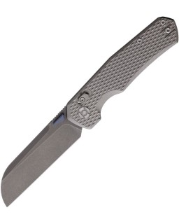 KUNWU Knives Chad PM60 steel stonewash finish Crossbar Lock Titanium handle