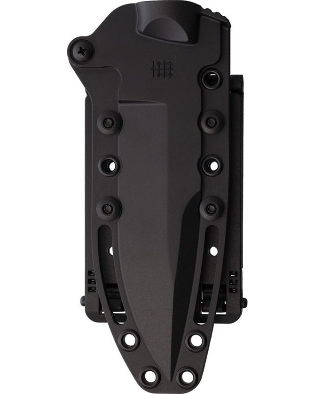 Halfbreed Blades Medium Infantry Knife Bohler K340 Steel black Teflon coated FDE G10 handle blsck kydex sheath