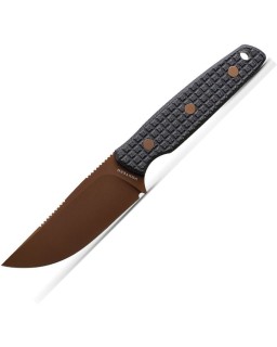 VOSTEED Mink Nitro-V steel Copper Dune finish black Micarta handle black kydex sheath