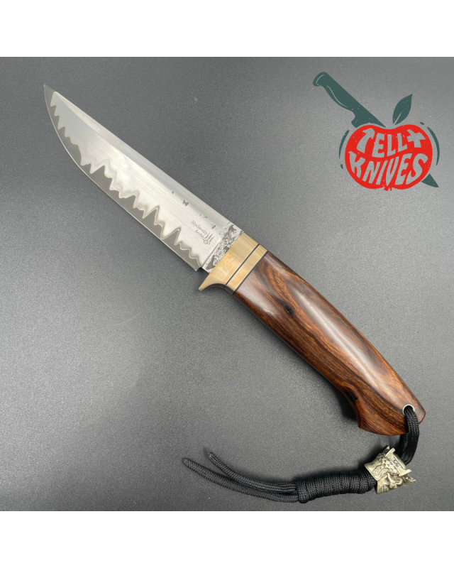 Sergey Shidlovskiy Custom Knives Model Hunter Classic Laminate forged REX121 & N690 stainless steel silver nickel guard 