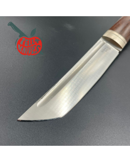 Sergey Shidlovskiy Custom Knives Model Blood Tanto forged Bohler N690 stainless steel silver nickel guard canva micarta 