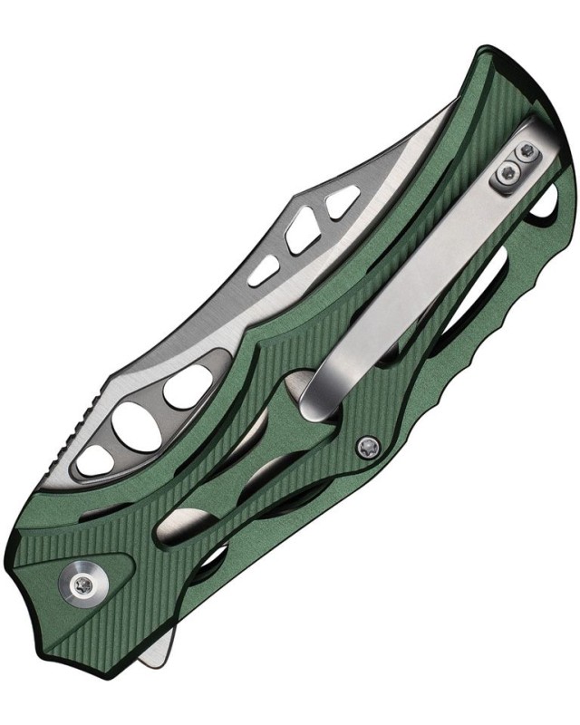 Civivi Biophase Nitro-V steel blade Flipper & Button Lock Knife Green Aluminum Handle