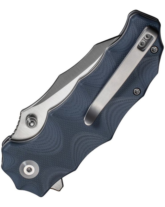 Civivi Natterjack 14C28N steel satin finish blade sculpted Blue G10 handle flipper button lock