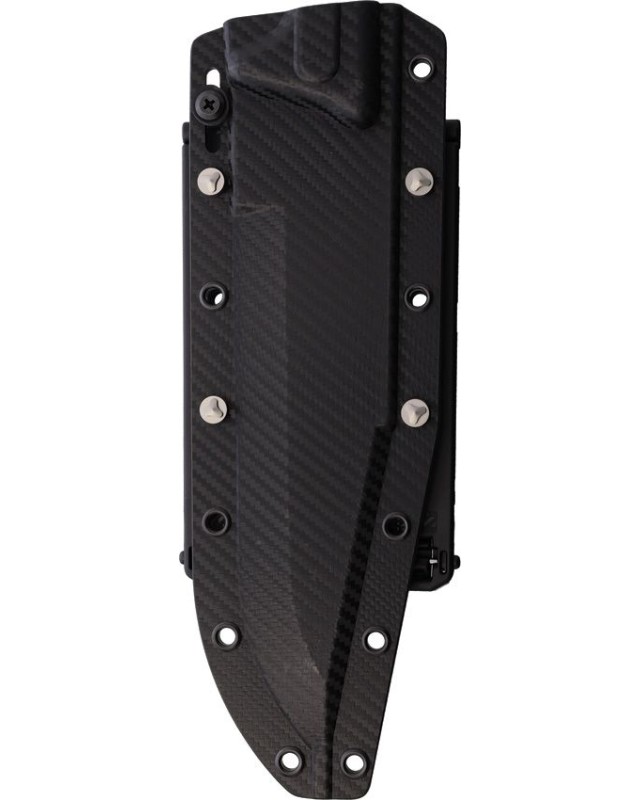 Microtech Arbiter Fixed Blade Stonewash finish M390 premium steel blade full tang Black G10 handle black kydex sheath