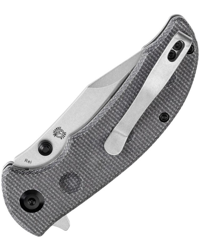 Tenable Rei Folding Knife Black Micarta Handle Stonewashed 14C28N Stainless steel Blade linerlock