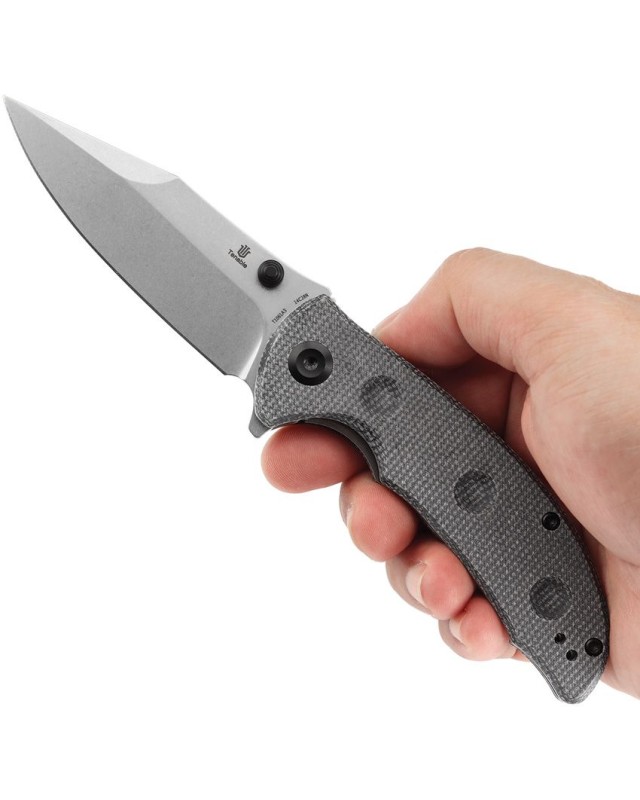 Tenable Rei Folding Knife Black Micarta Handle Stonewashed 14C28N Stainless steel Blade linerlock