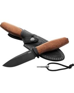 Lionsteel ACHA Fixed Blade M390 Steel PVC Coated Natural Micarta Handle AHBBLN