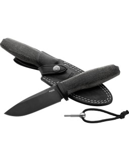 Lionsteel ACHA Fixed Blade M390 Steel PVD Coated Black Micarta Handle AHBBLB