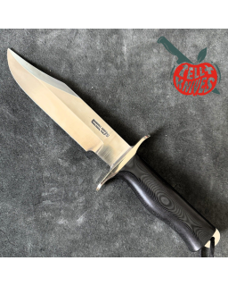 Randall Buxton Fighter Full Tang Stainless steel nickel silver Model 1 hilt black micarta handle black leather sheath