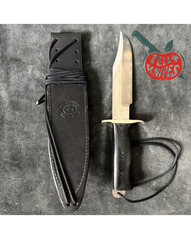Randall Buxton Fighter Full Tang Stainless steel nickel silver Model 1 hilt black micarta handle black leather sheath