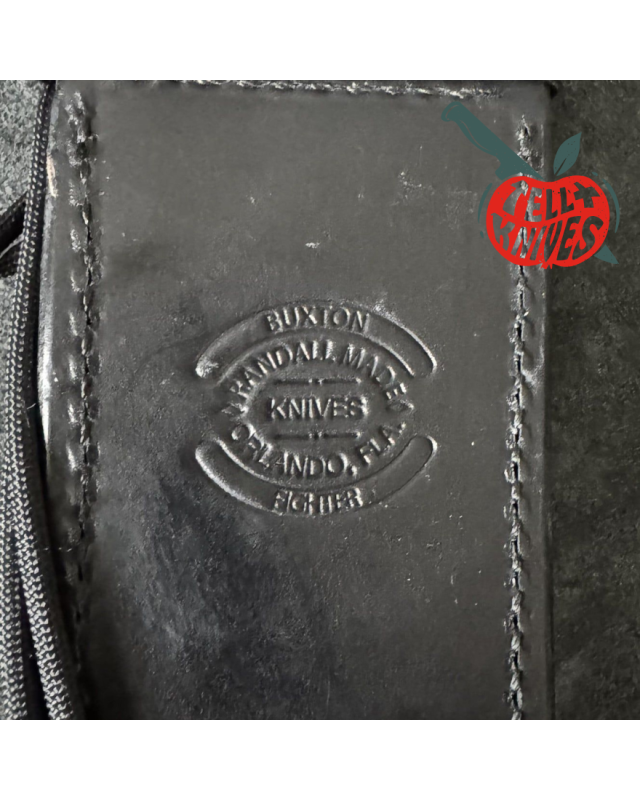 Randall Buxton Fighter Full Tang Stainless steel nickel silver Model 1 hilt black micarta handle black leather sheath