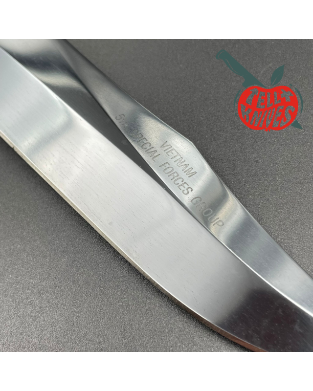 SOG S1 5th Special Forces Group Vietnam - blued SK5 carbon steel blade stacked leather handle black leather sheath with 