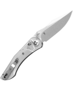 Kizer Cutlery Mini Mystic folding knife Nitro-V stainless steel satin finish Clutch Lock Clear acrylic and aluminium han