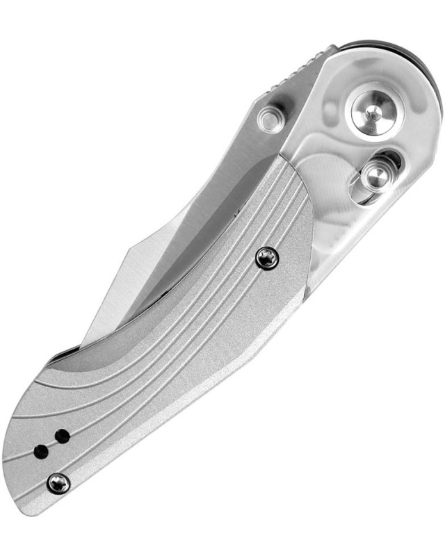 Kizer Cutlery Mini Mystic folding knife Nitro-V stainless steel satin finish Clutch Lock Clear acrylic and aluminium han