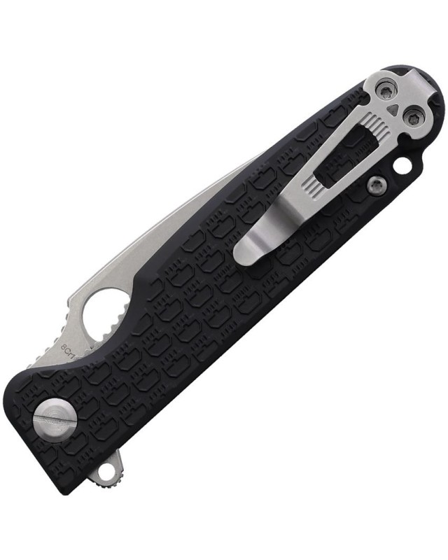 Daggerr Knives Florin Linerlock 8Cr14MoV stainless steel blade stonewash finish Black FRN handle