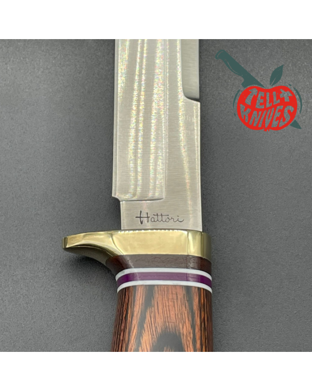 Hattori Precision Master Hunter VG-10 inox steel brass guard laminate Pakkawood handle black leather sheath