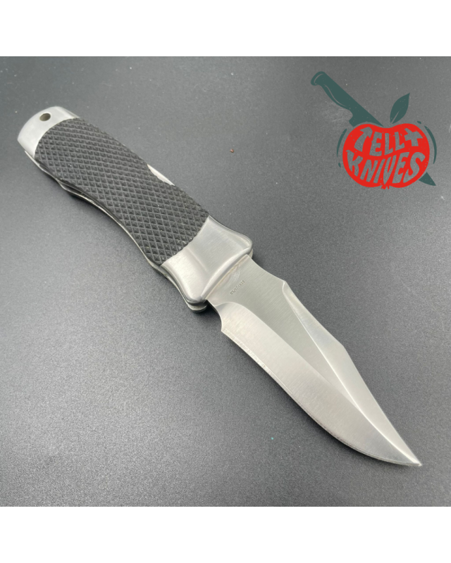 SOG Tomcat S4 440C stainless steel satin finish blade kraton handle lockback with nylon sheath and original box