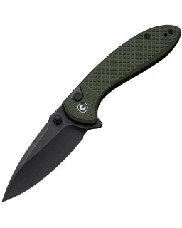 CIVIVI Faeger folding knife 14C28N steel blackwash finish blade Button Lock OD Green G10 Handle Flipper