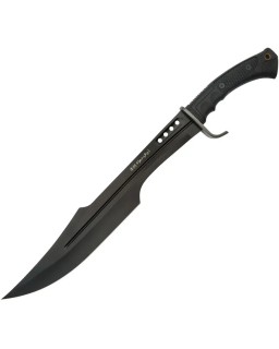 United Cutlery Honshu Spartan Knife Fixed Blade 7Cr17MoV Steel Black finish blade Black TPR Handle
