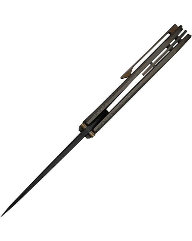 WeKnife Winsome Nested M390 stainless steel satin finish blade Framelock Bronze Titanium Handle Carbon Fiber inlay