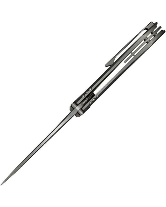 WeKnife Winsome Nested M390 stainless steel satin finish blade Framelock Grey Titanium Handle Aluminum Foil Carbon Fiber
