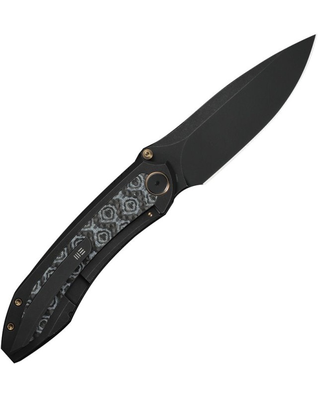 WeKnife Winsome Nested M390 stainless steel blackwash finish blade Framelock Black Titanium Handle Rose Carbon Fiber inl