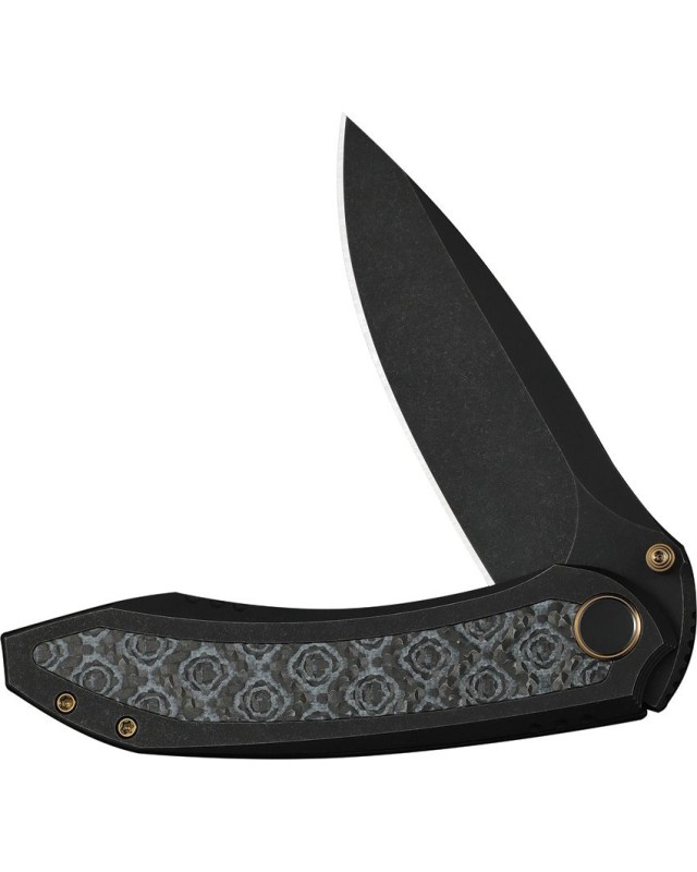 WeKnife Winsome Nested M390 stainless steel blackwash finish blade Framelock Black Titanium Handle Rose Carbon Fiber inl