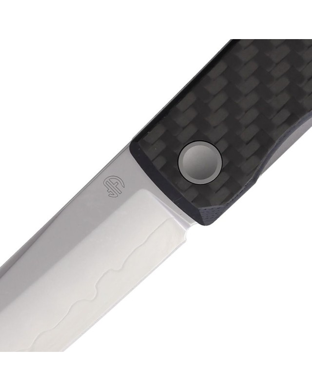 North Mountain Blade Kaiken SAN MAI Tanto SLD-Magic Steel Linerlock black carbon fiber handle