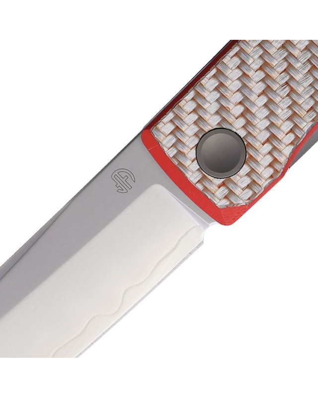 North Mountain Blade Kaiken SAN MAI Tanto SLD-Magic Steel Linerlock red grey carbon fiber handle