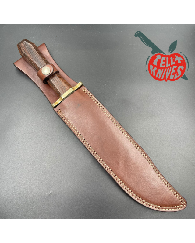 Gerber Legendary Blades Coffin Handle Bowie 440 steel Brown Leather Sheath Made In USA