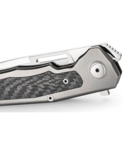 LionSteel Q4TTRO Folding Knife  CPM-MagnaCut Steel Braun Micarta Titanium Handle